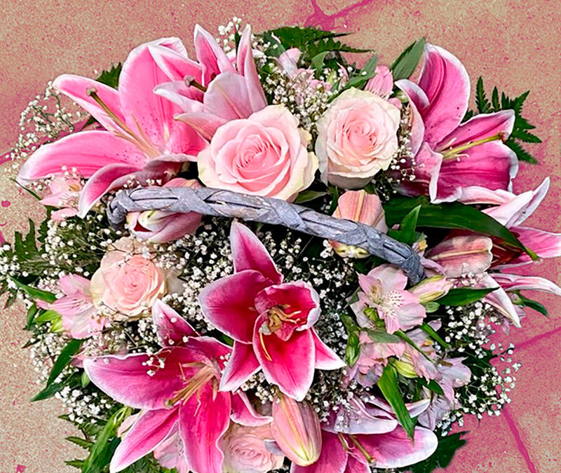 Cesta de flores frescas